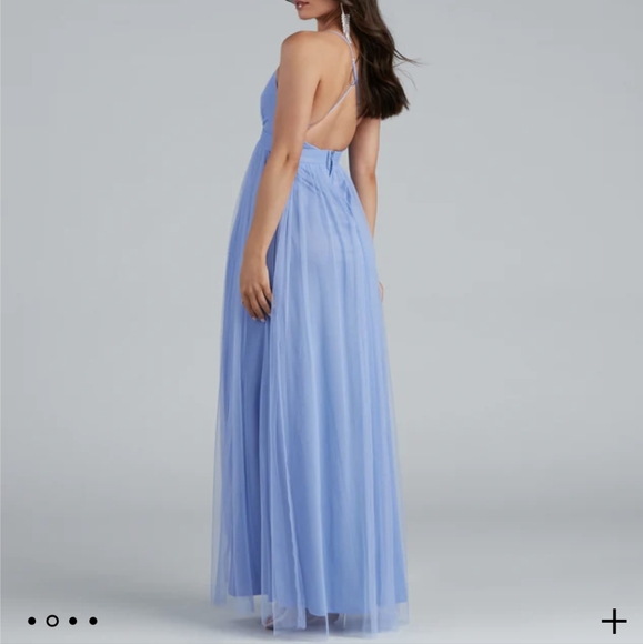 NWT Windsor Shay A Line Tulle Formal Dress in Wine - Picture 9 of 11